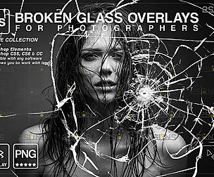 Broken Glass Photoshop Overlay & Halloween