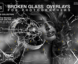Broken Glass Photoshop Overlay & Halloween