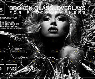 Broken Glass Photoshop Overlay & Halloween