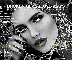 Broken Glass Photoshop Overlay & Halloween