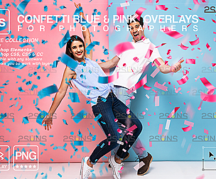 Gender reveal confetti overlay photoshop