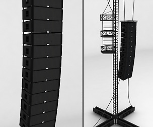 Speaker concert system scaffolding tower array