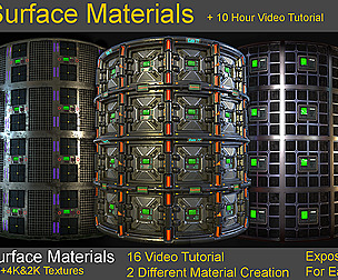 10 Hard Surface Material + 10 Hours Video Tutorial