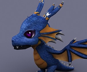 funny dragon blue cartoon