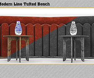 Modern Line Tufted Bench
