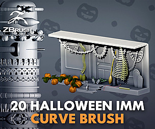 🎃20Halloween Zbrush IMM Curve (Blender) 👻