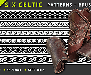 Six Celtic Patterns + Brush