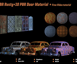 10 PBR rusty metal + 11 PBR door material