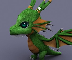 funny dragon green cartoon