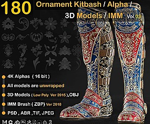180 Ornament Kitbash/Alpha /3D Models /IMM vol 03