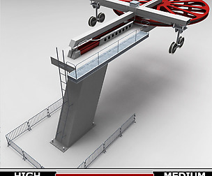 Ski lift cableway pillars