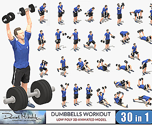 Dumbbells Worksout Animation Bundle