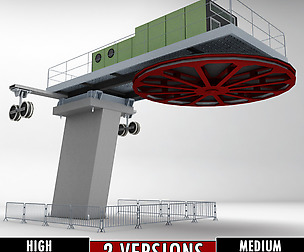 Ski lift cableway pillars 2