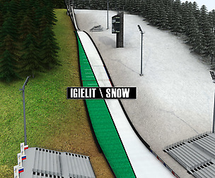 Ski jumping hill low detail