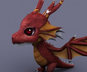 funny dragon red cartoon