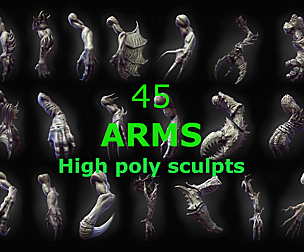 45 ARMS high poly sculpts