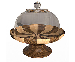 Cake Stand Wooden with Dome