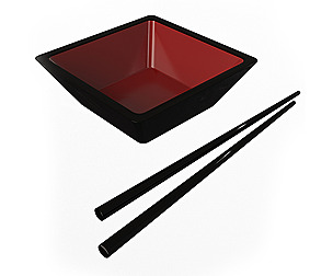 Bowl for Sushi Sauce and Japanese Sticks