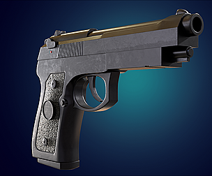 Beretta M9 Pistol (Blender 3D Model)