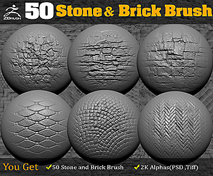 50 Stone & Brick Alpha and brush