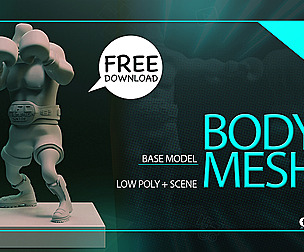 Basic Mesh 3D Model & Toolbag Render Scene