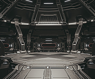 Sci-fi scene black abyss
