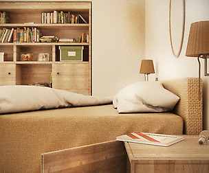 Farmhouse Bedroom Day and Night