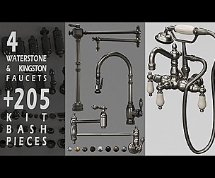 4 faucets and 205 KitBash pieces_Vol 02