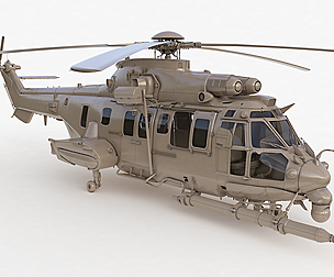 Eurocopter EC 725 Clay High Detail 3ds max Vray