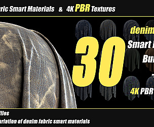 30 Denim Fabric Smart Material+4K Texture_VOL02