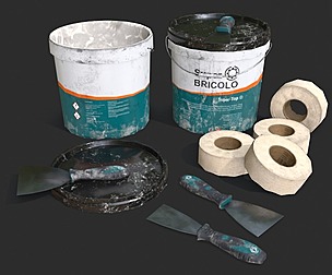 Top Coat Bucket and Tools