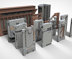 sci-fi Architecture kitbash 18