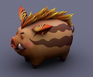 funny boar brown pig cartoon animal