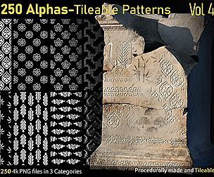 250 Alphas-Tileable Patterns-Vol4