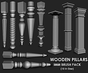 Wooden Pillars IMM Brush Pack 10 inOne