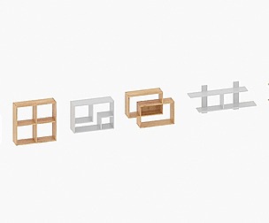Collection of classic wood shelfs