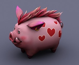 funny boar love pig cartoon animal
