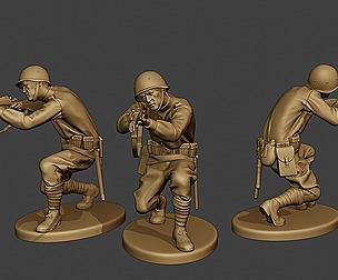 Russian soldier ww2 Shoot Crouch R1