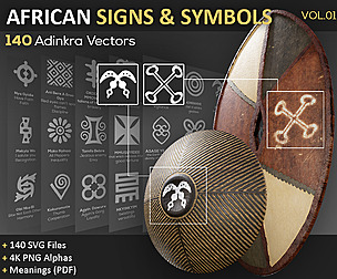 140 African Signs & Symbols (Adinkra Vectors)