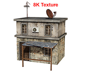 Old house 3D model Low-poly 3D model