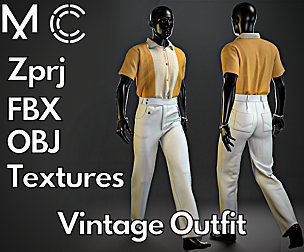 Marvelous Designer + Clo3d : Vintage outfit No.1