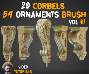 20 Corbels+54 Ornament Brushes+Tutorials-VOL 01