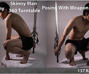 Anatomy - Skinny Man Posing With Weapon - Vol 1