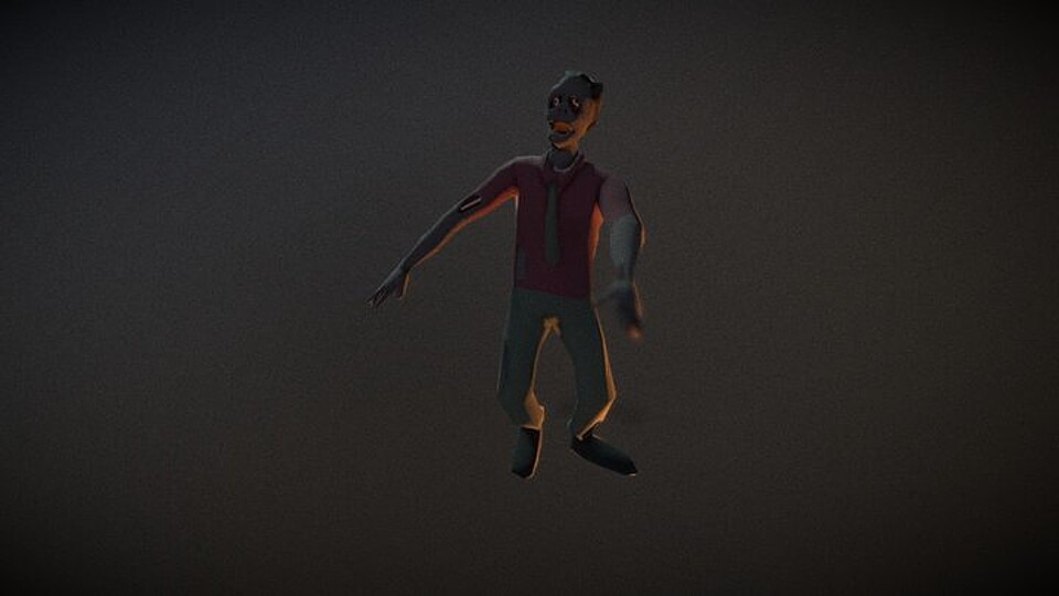 Male Zombie 02 Asset Rigged Unity FBX