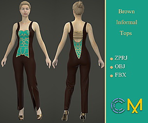 Brown Normal Tops Woman Marvelous Designer