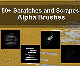 50+ Alpha Brushes - Scratches and Scrapes