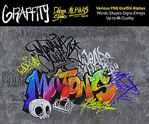 Graffiti Alphas-PNG-Vol02-Substance Painter