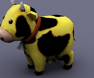 funny cow yellow cartoon