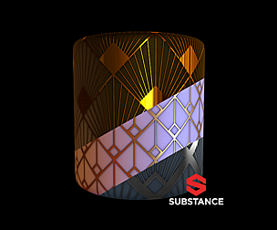 Art Déco Wall PBR Substance Material