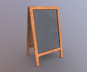 Restaurant Black Chalkboard Blackboard 4K PBR